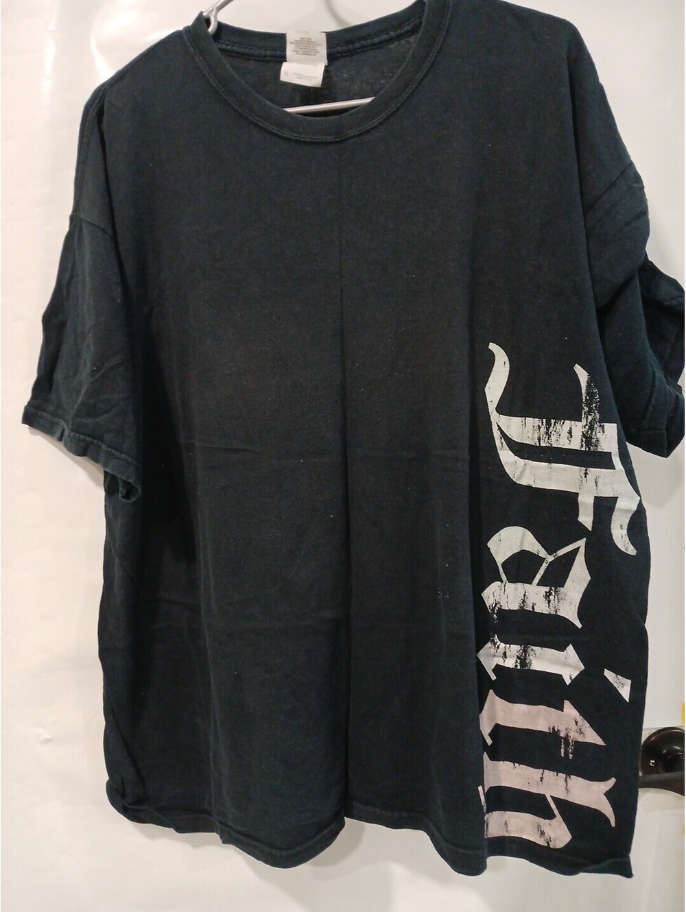 Black faith With Wings T Shirt Mens Size XL Cross